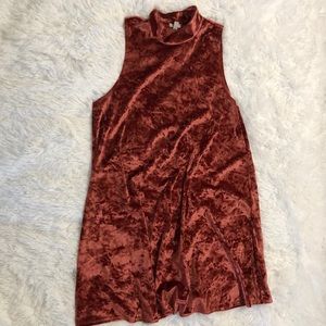 Copper Velvet Short Dress